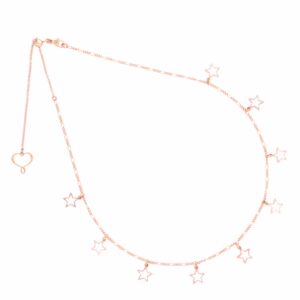 GIROCOLLO DI CATENA CON NOVE STELLE PENDENTE A CATTEDRALE BIANCHE