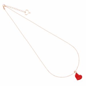 COLLANA CUORE SMALTO ROSSO