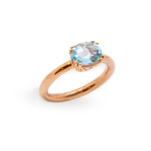 anello ovale piccolo topazio